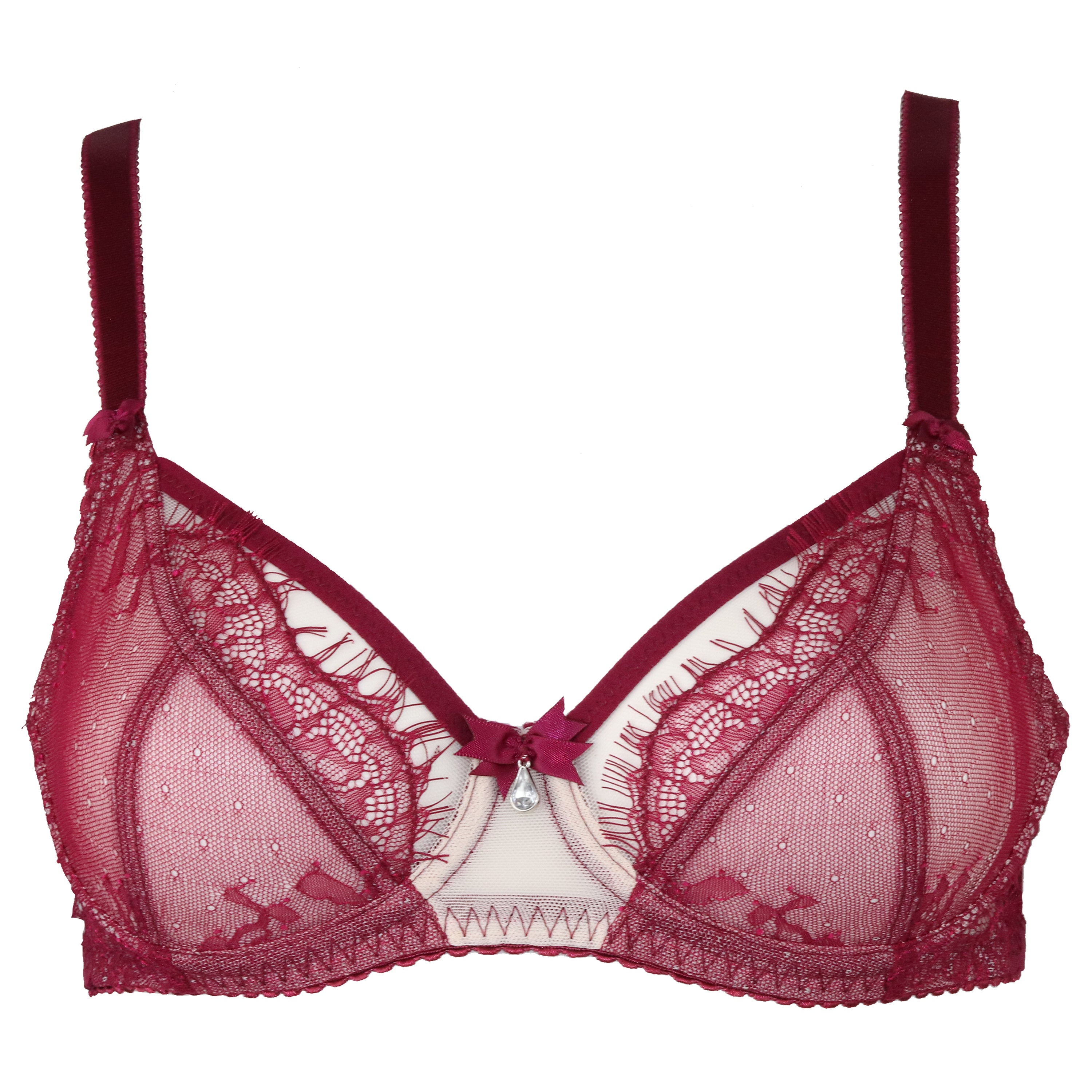Red Joyce See-Thru Lace Bra main image 1