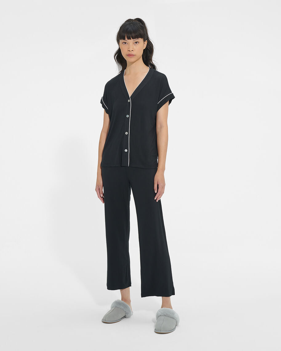 Addi Short Sleeves Pajamas Set, Black