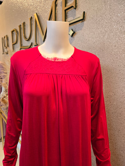 Rosella  Lace Insert Nightgown, Ruby 07