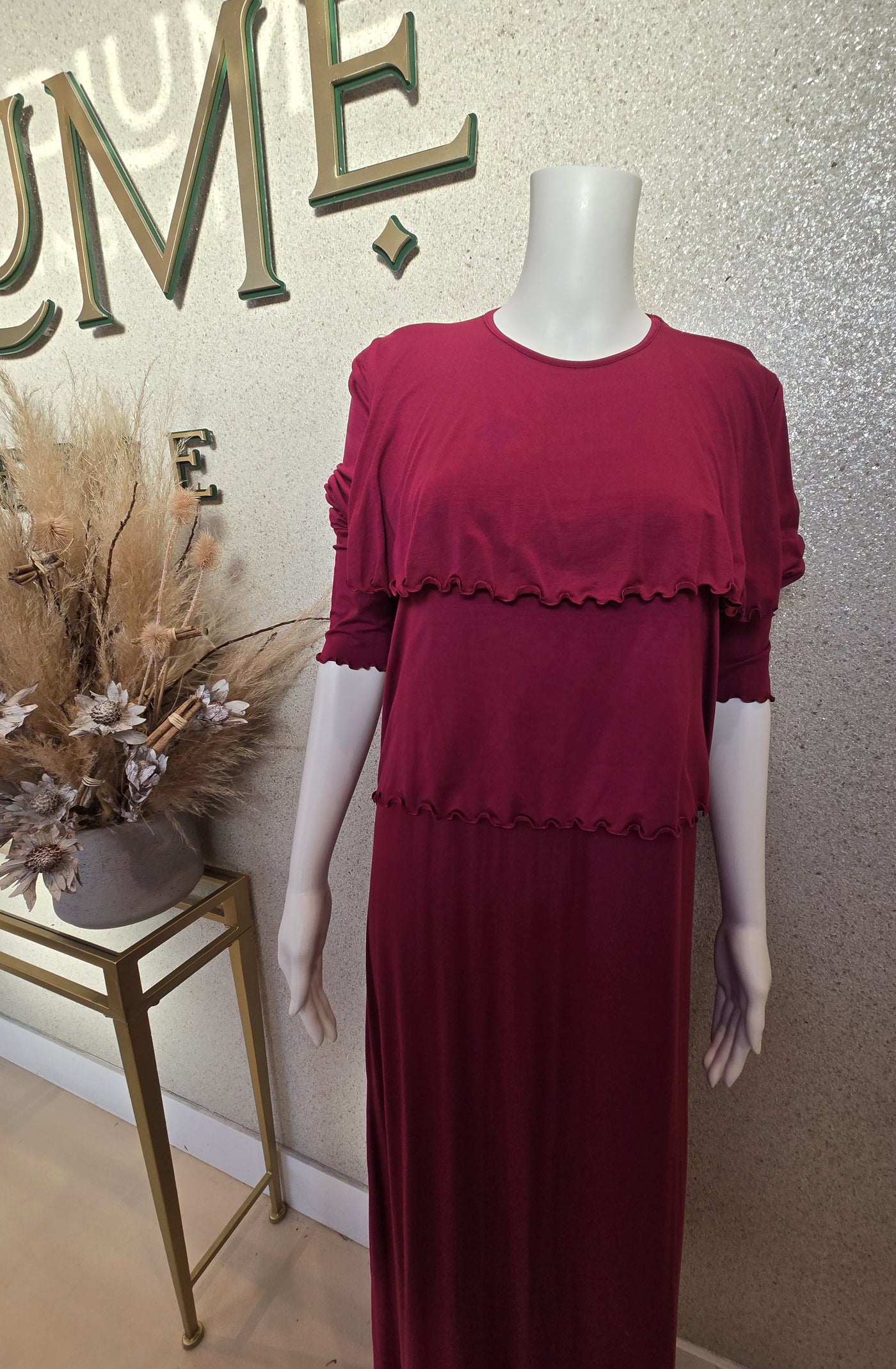 Rosella Jumper Style Nursing Nightgown, Cranberry