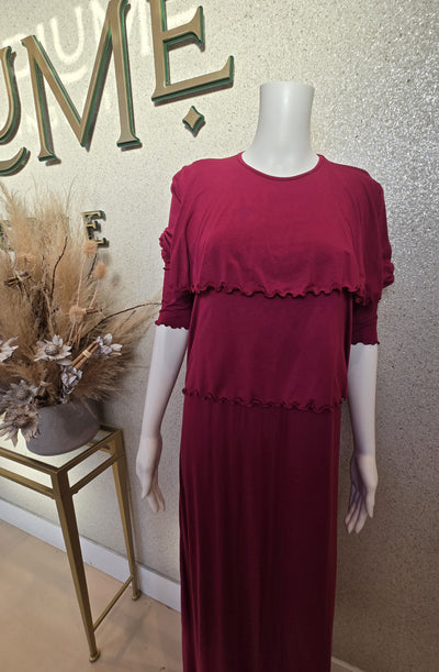 Rosella Jumper Style Nursing Nightgown, Cranberry