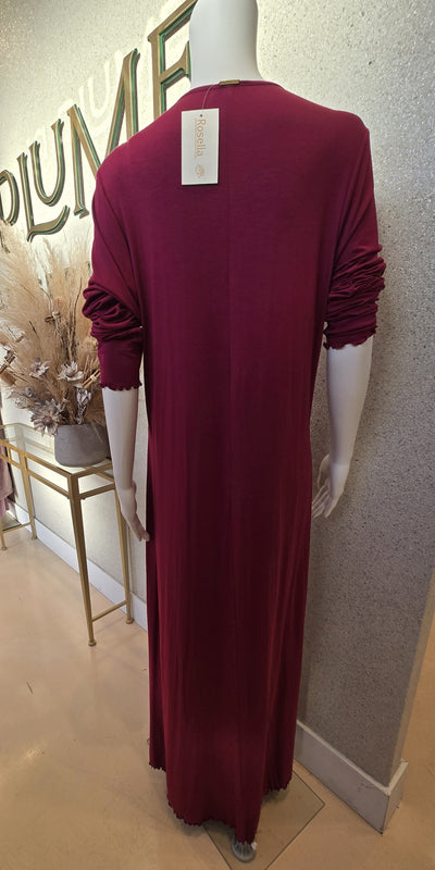 Rosella Jumper Style Nursing Nightgown, Cranberry
