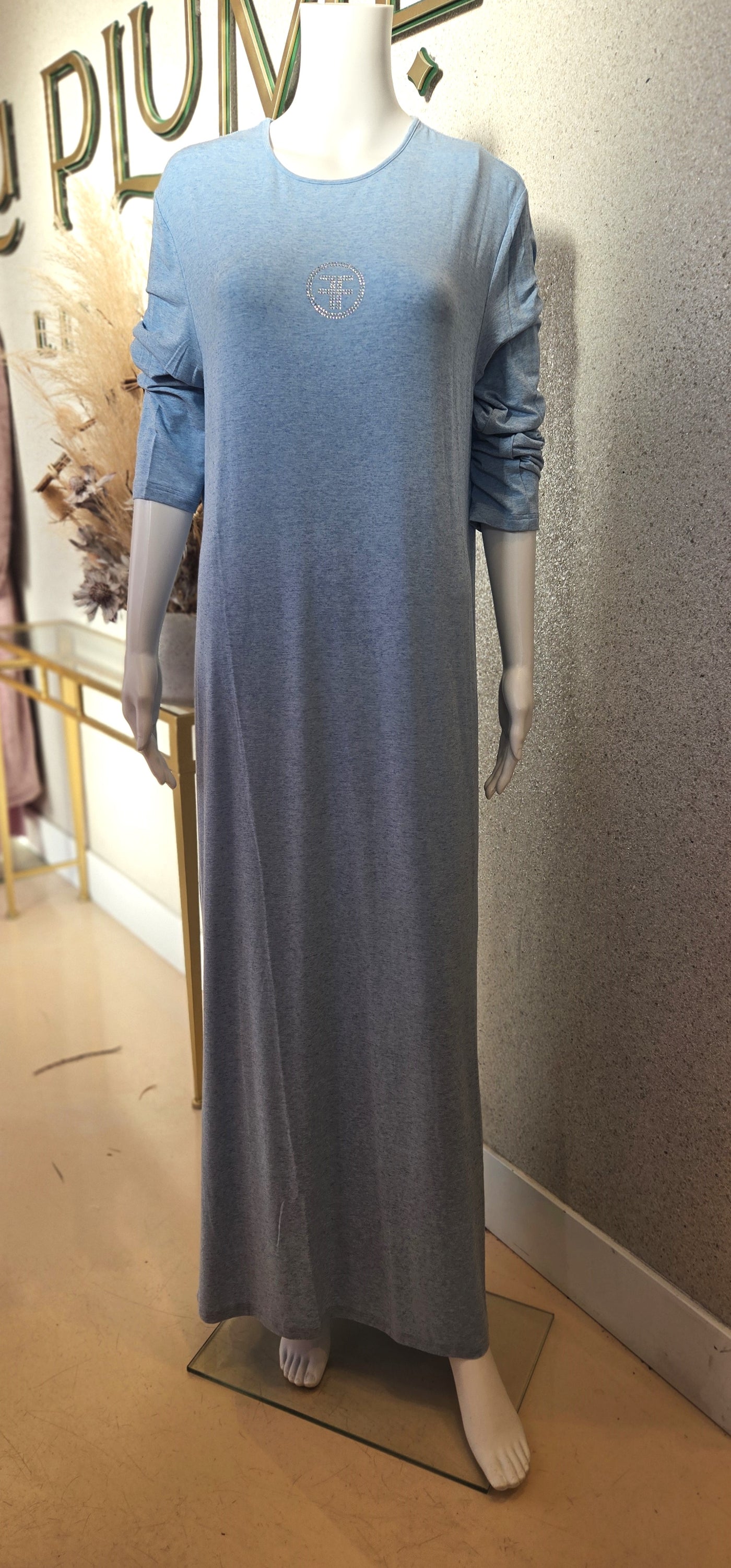 Furstenberg Soft and silky long sleeve nightgown, Melange