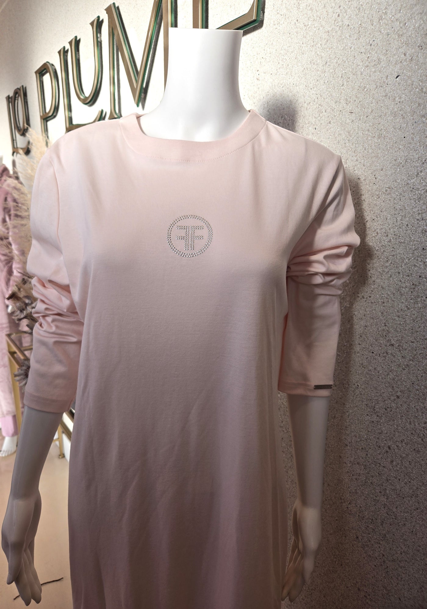 Furstenberg  Solid Nightgown w studded logo design, Puder