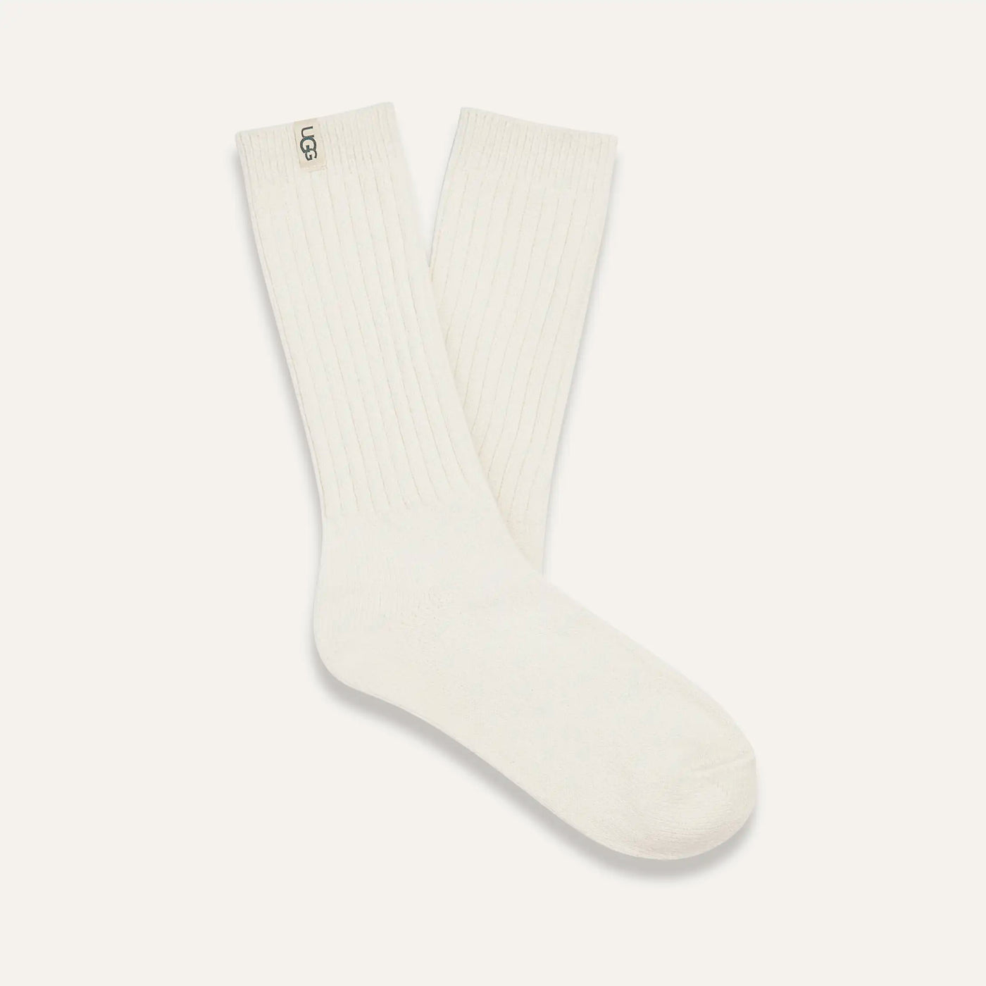 UGG Rib Knit Slouchy Crew Sock, White