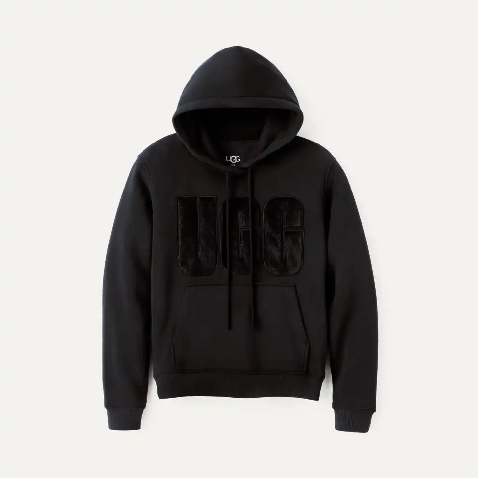 UGG Rey Fuzzy Logo Hoodie, Black
