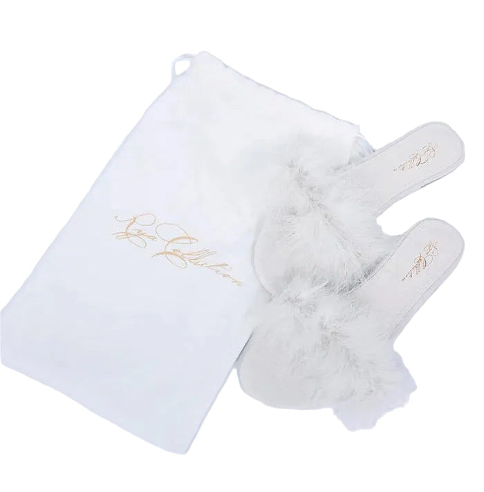Rya Feather Slipper, Ivory