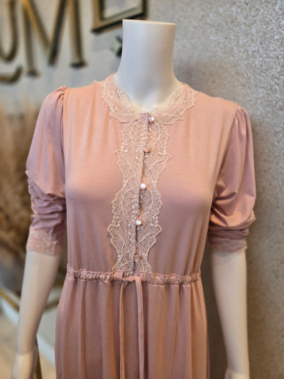 Rosella  Waisted & Button Nightgown, Lt. Pink
