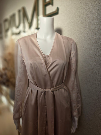 RYA Collection Lisbon Short Coverup Robe, Champagne
