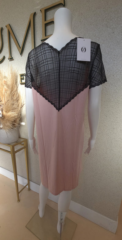 OH ZUZA!  Nightdress with lace front and back design , Dusty Pink