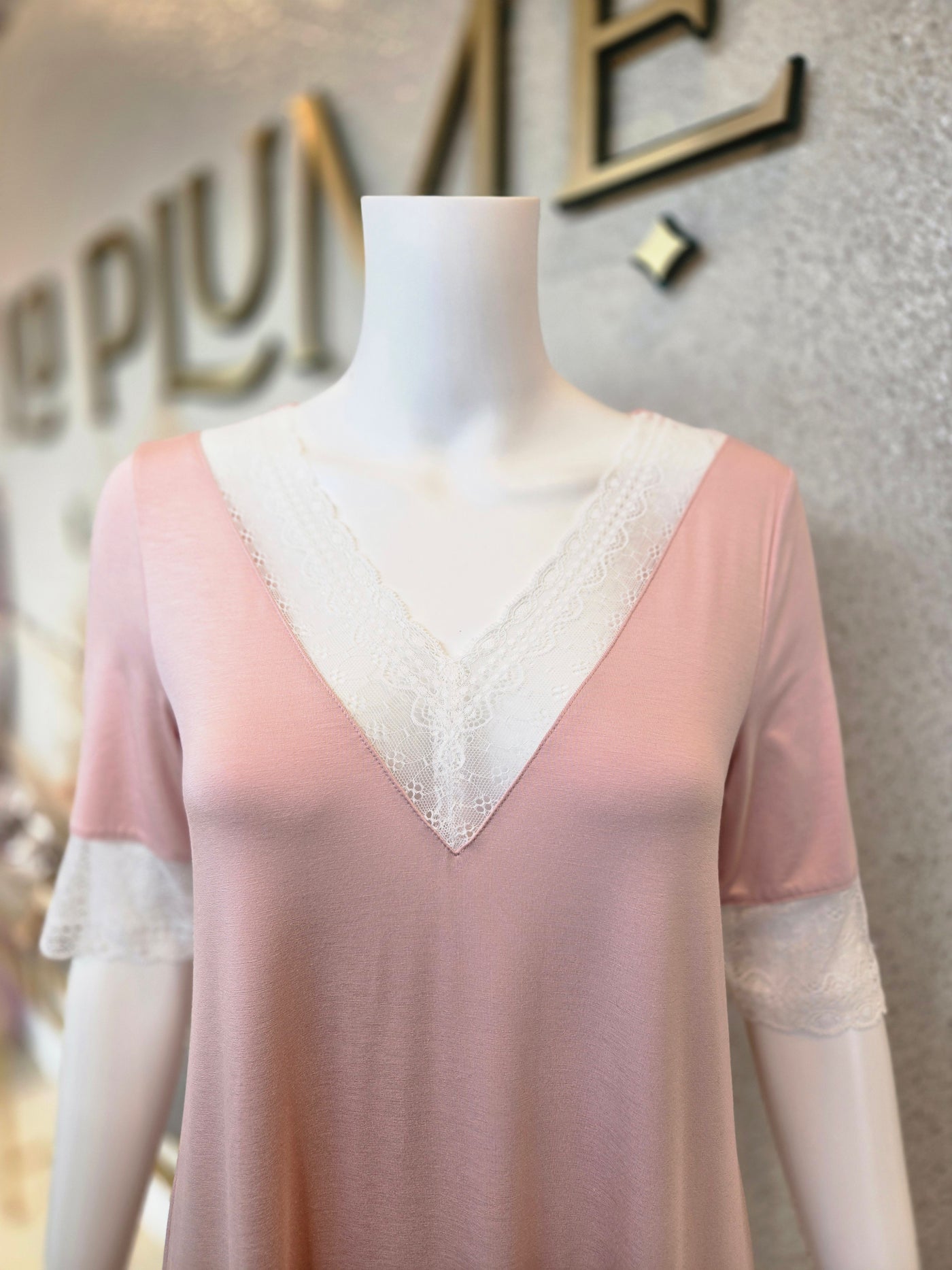 Oh ZUZA! Nightdress Short Sleeve, Dusty Pink