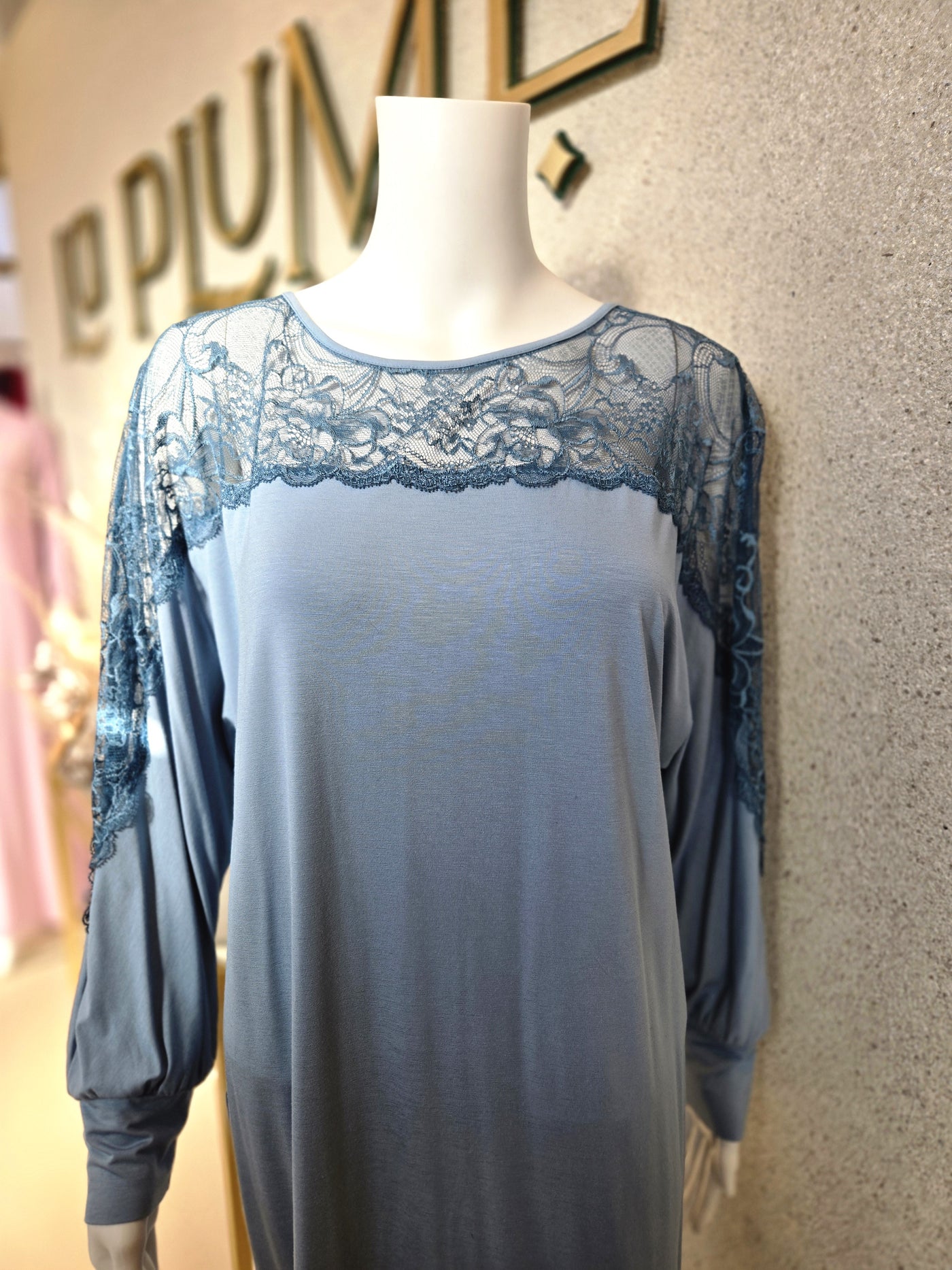 Oh ZUZA!  Nightdress Long Sleeve , Aqua