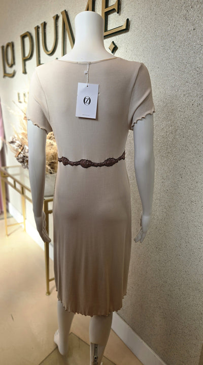 Oh ZUZA! Nightgown with Lace  , Cappucinno