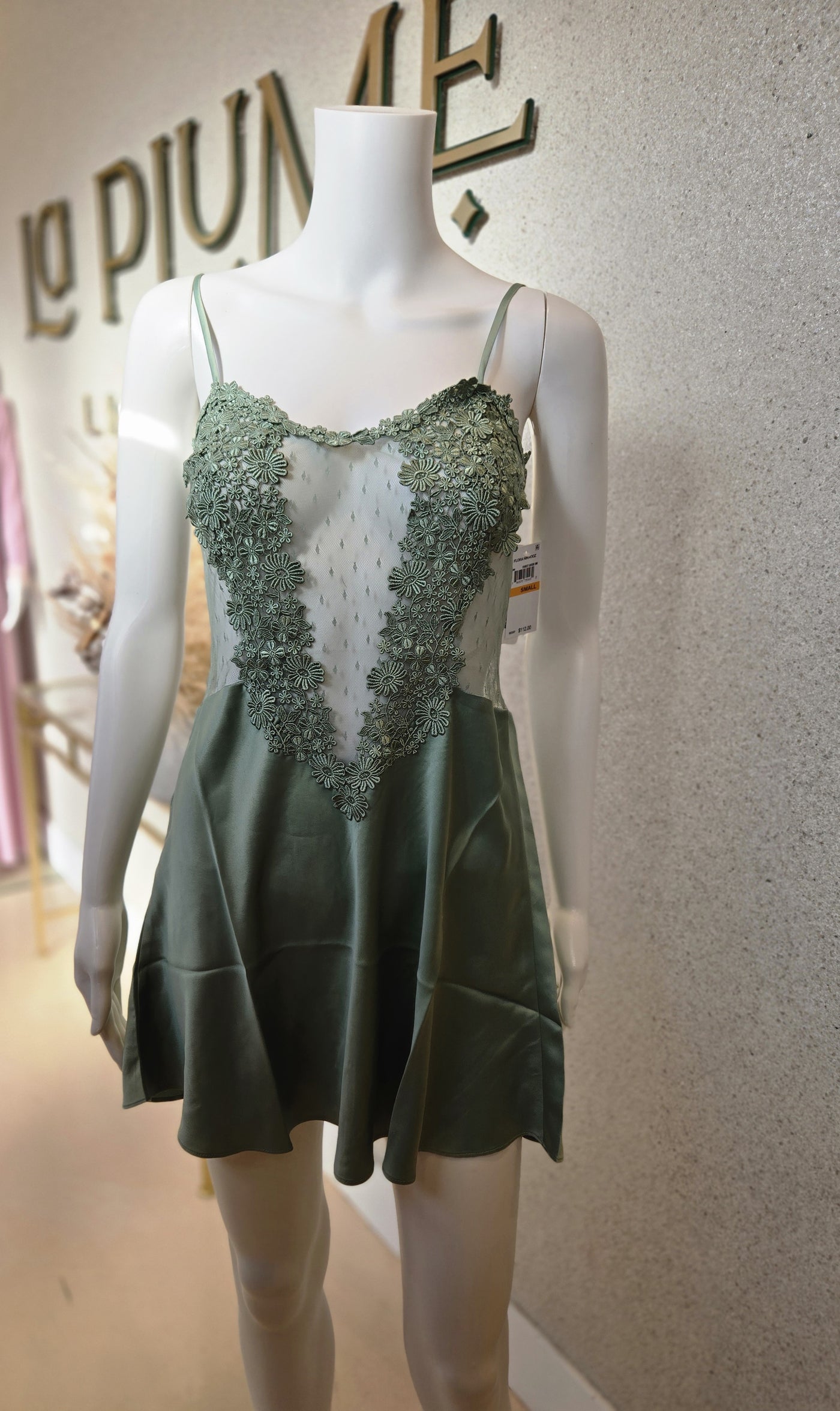 Flora Nikrooz Showstopper Chemise 8060, Forest Green