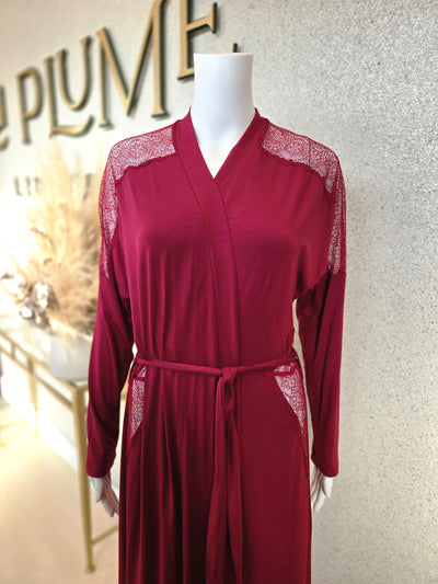 Rosella , Lace on Shoulder Wrap, Chili 72