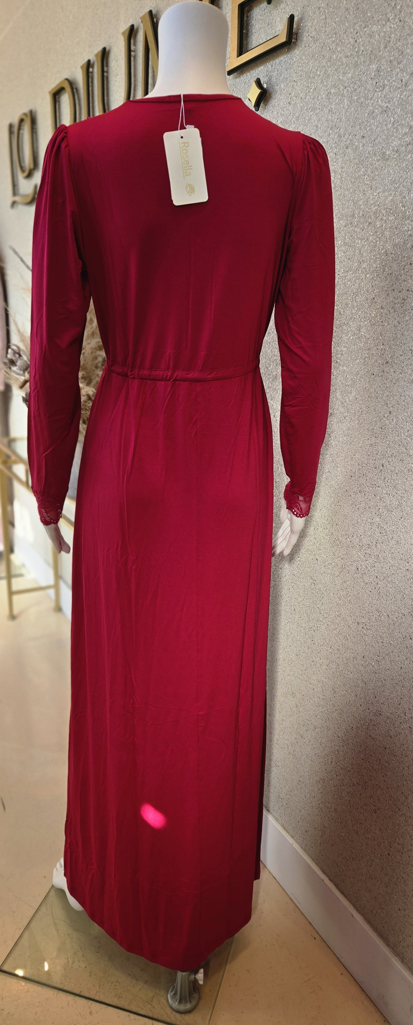 Rosella,  Waisted & Button Nightgown, Ruby