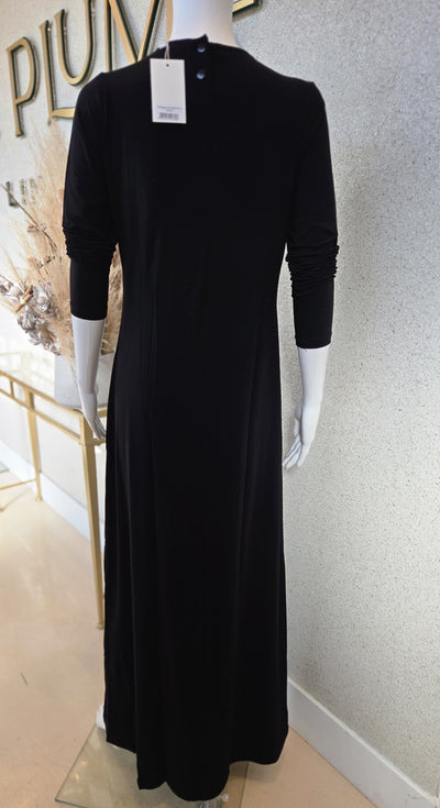Rosella, Satin V-Neck Nightgown, Black