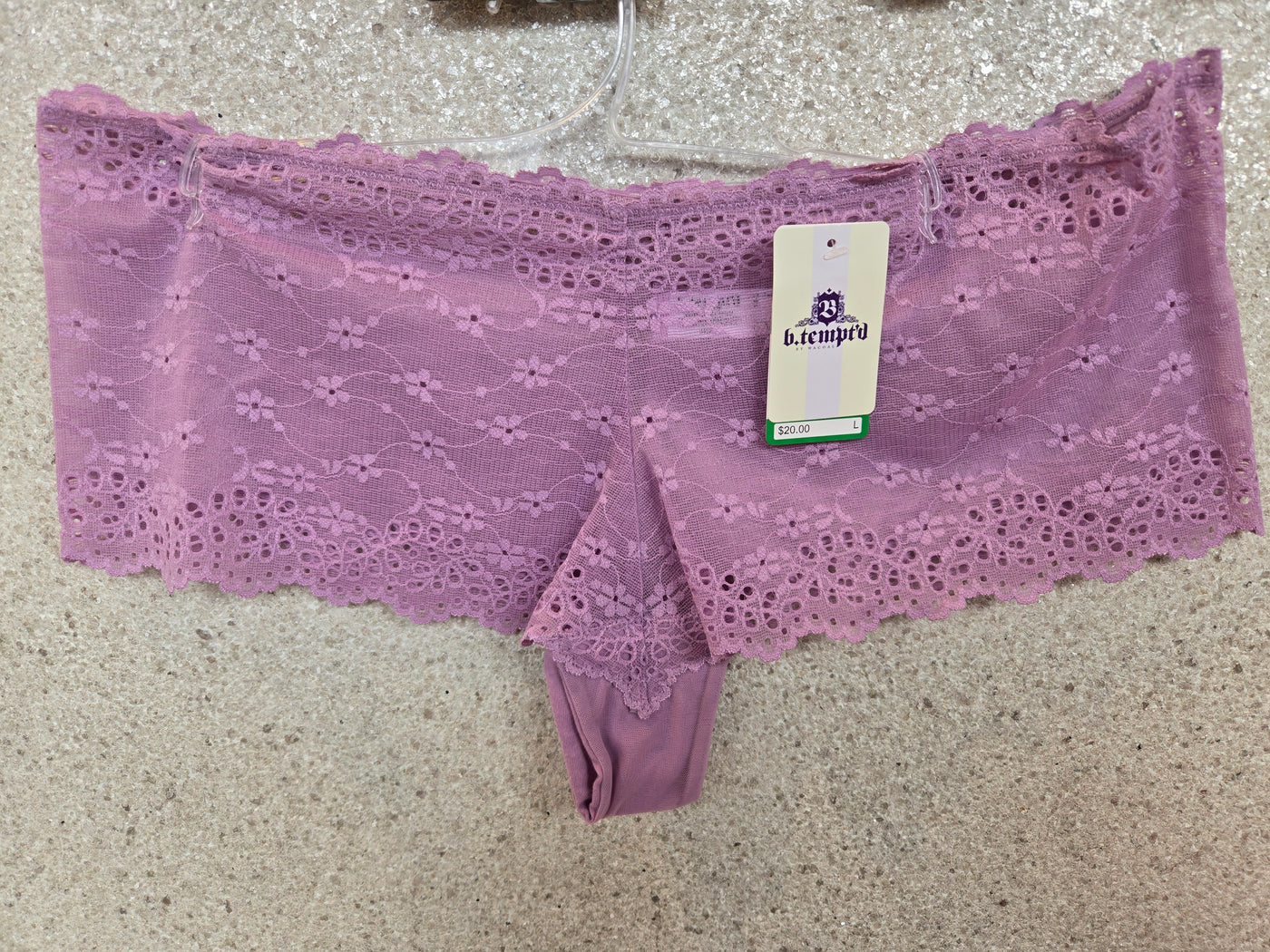 B.tempt'd Inspired Eyelet Boy Short Panty, Lavender HRB 588
