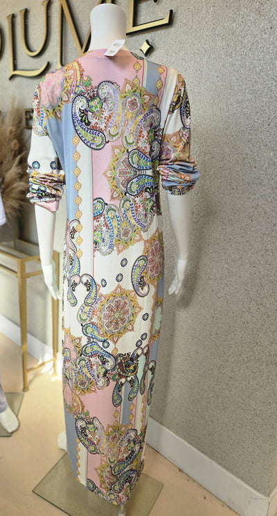 Furstenberg Paisley Print Nightgown, Blue/Rose