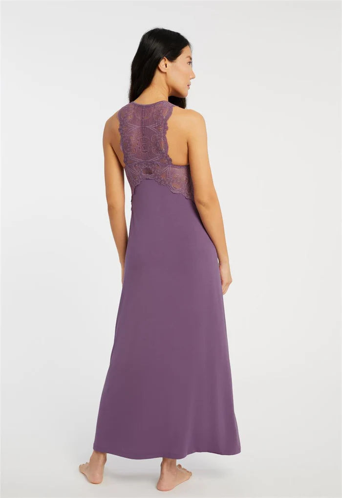 Fleur't Lace T-Back Gown , Iris