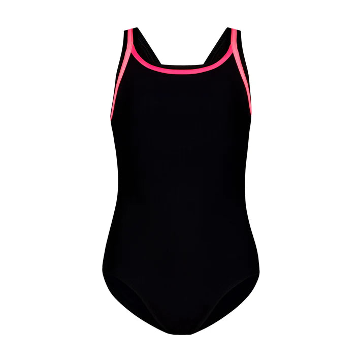 Flamingo Teen Swim Suit, Black/Coral