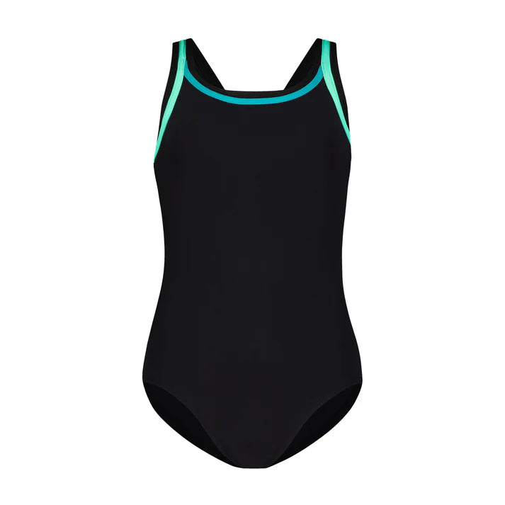 Flamingo Teen Swim Suit, Black/Jade