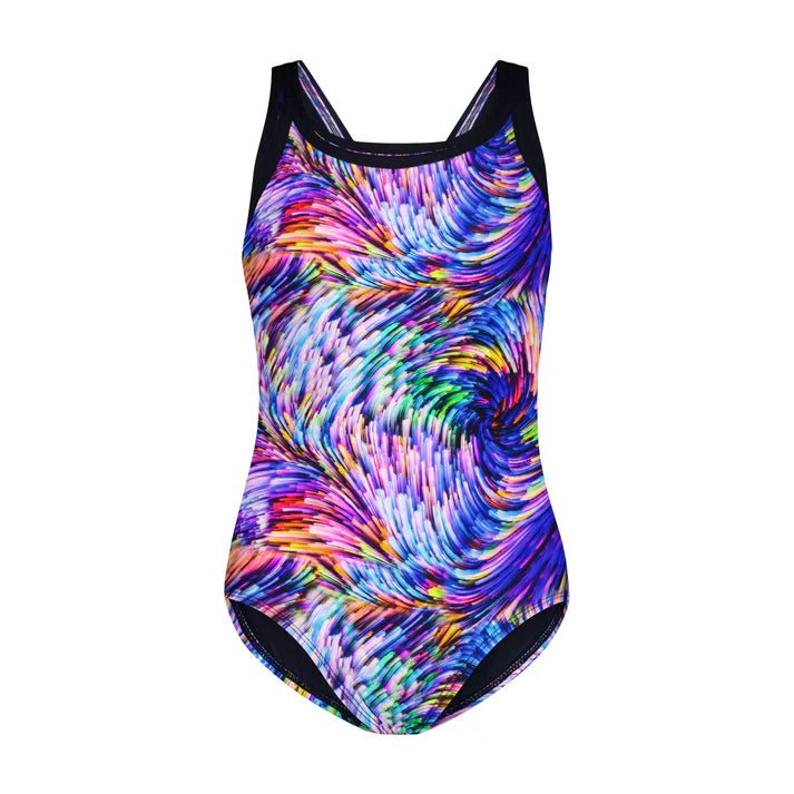 Flamingo Teen Swim Suit, Neon/Print
