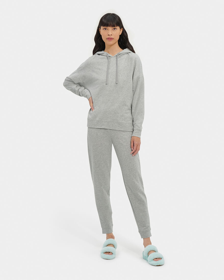 Kyree Micro Terry Hoodie Pajamas Set, Grey heather
