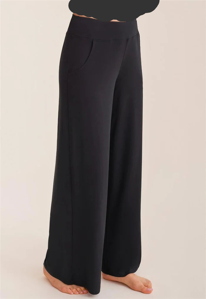 Fleur't Flared Leg Pant with Pockets 609, Black