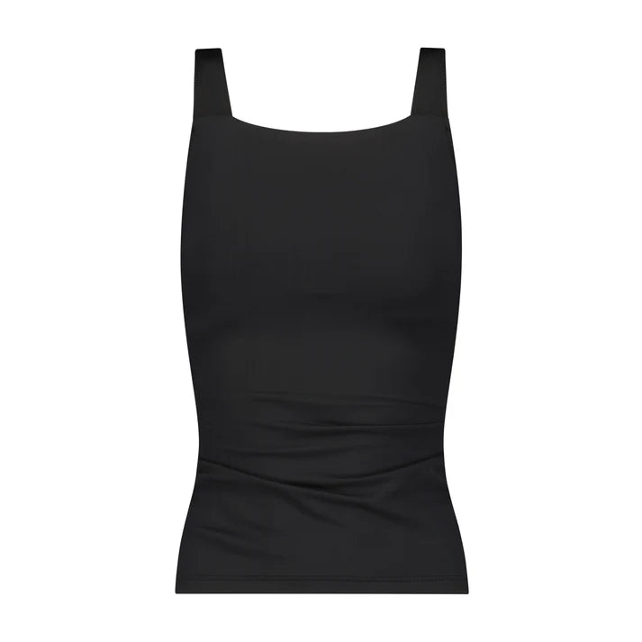 Flamingo Ruched Tankini Top, Black