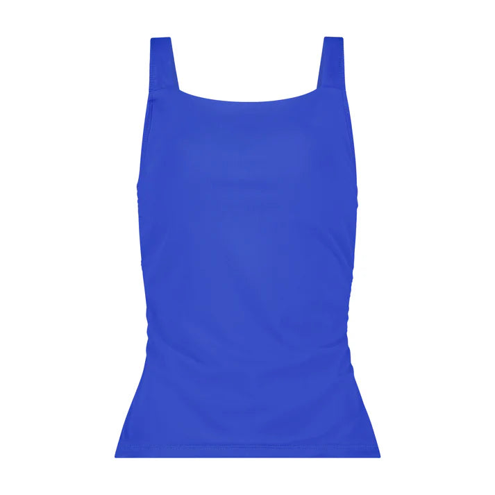 Flamingo Ruched Tankini Top, Royal Blue