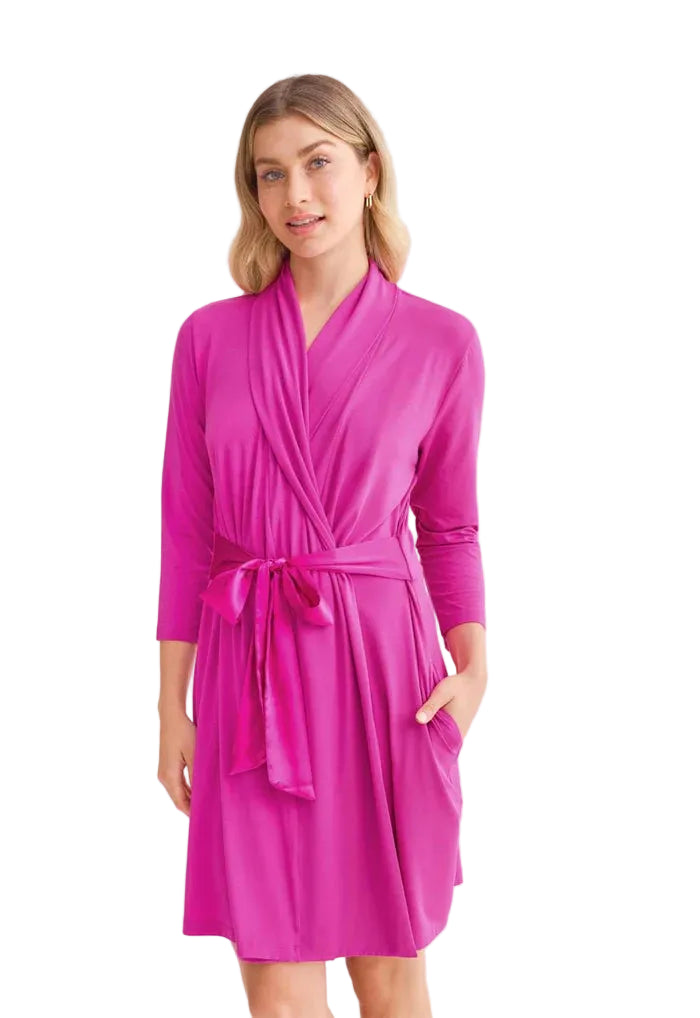 Fleur't Iconic Robe with Silk Ties 620, Passion Fruit