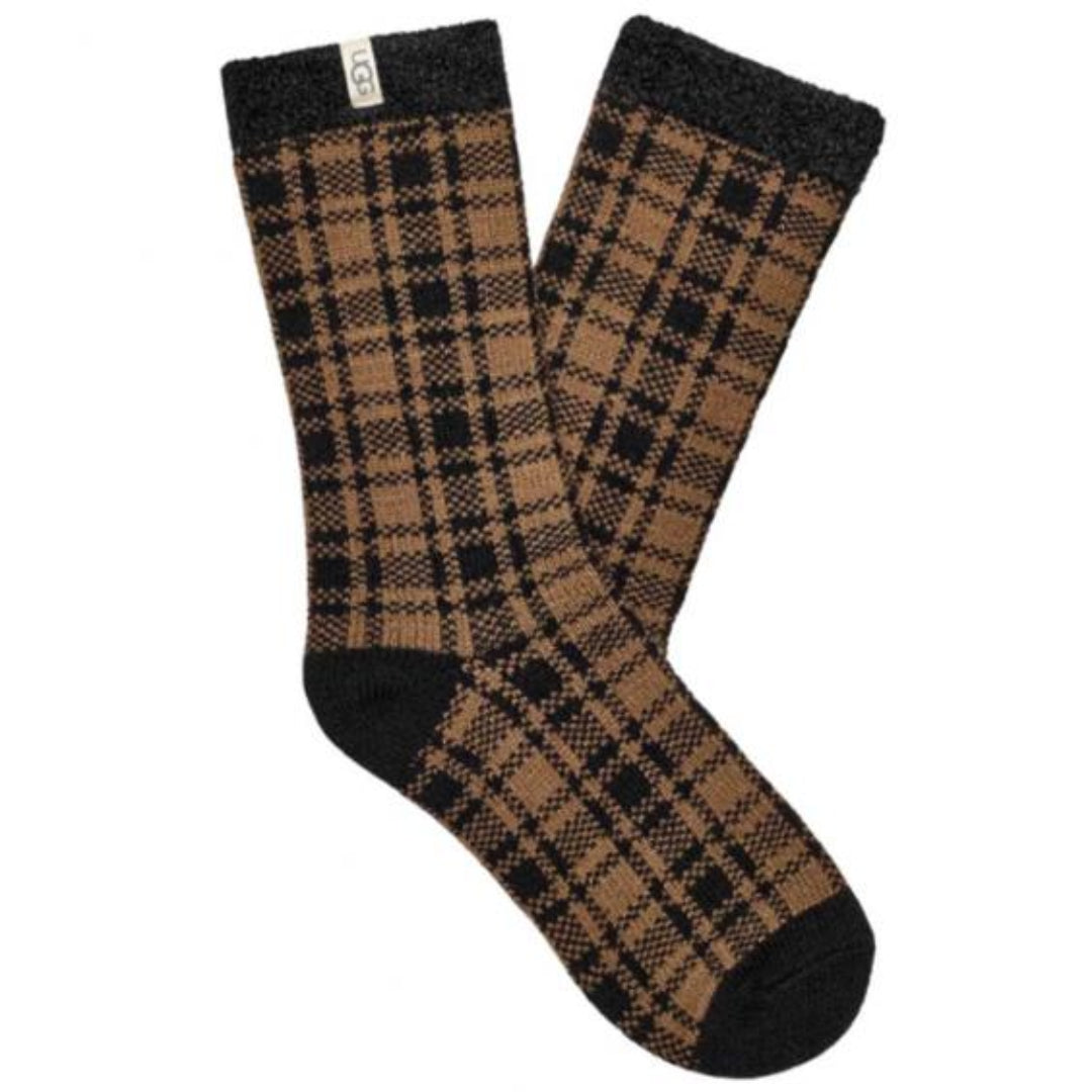 UGG Josephine Fleece Lined Sock, Chestnut/Black