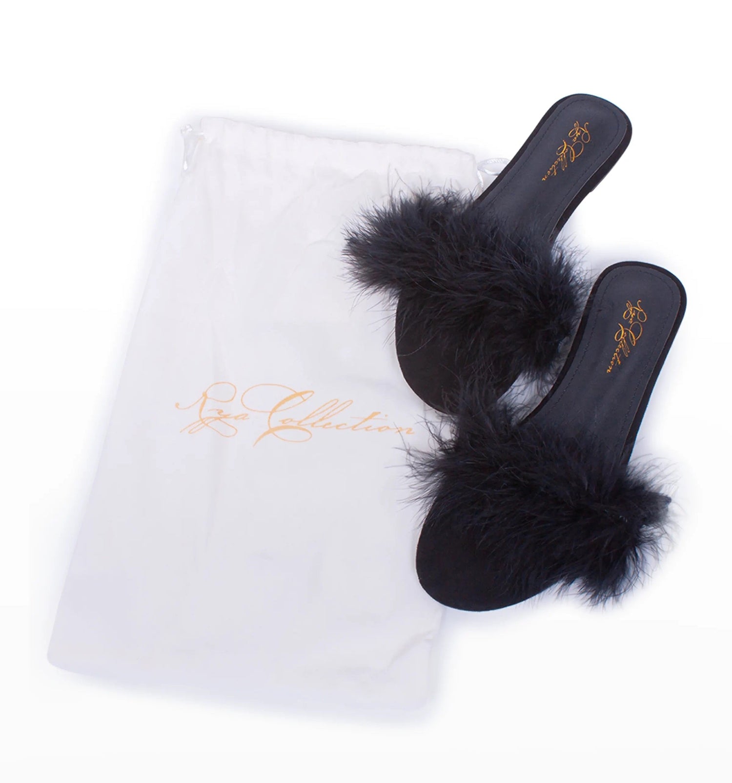 Rya Feather Slipper, Black
