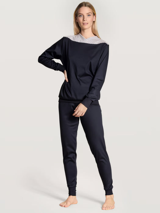 Calida Pajamas with cuff, Navy