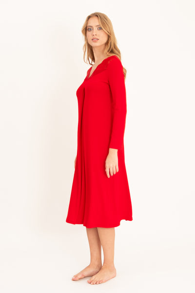 Oh ZUZA ! Nightdress Long Sleeve , Red