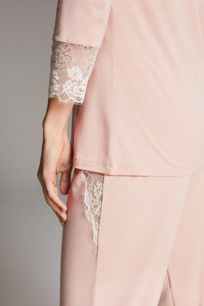 Vanilla Sensual Pajamas with Lace, Dusty Pink