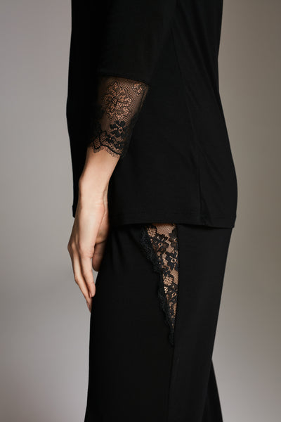 Vanilla Sensual Pajamas with Lace SO11, Black