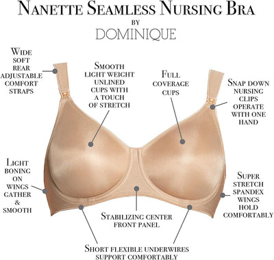 Dominique Nursing Bra Nude , Black