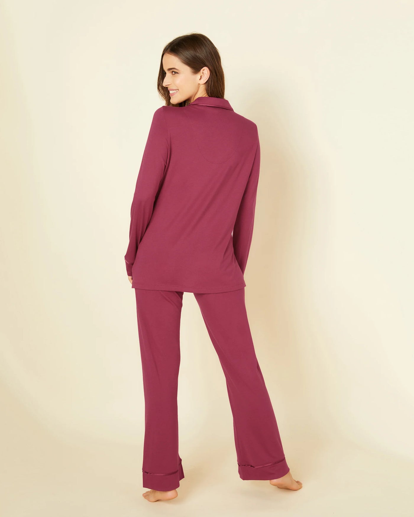 Cosabella Long Sleeve Top & Pant Pajama Set, Vin/Brule
