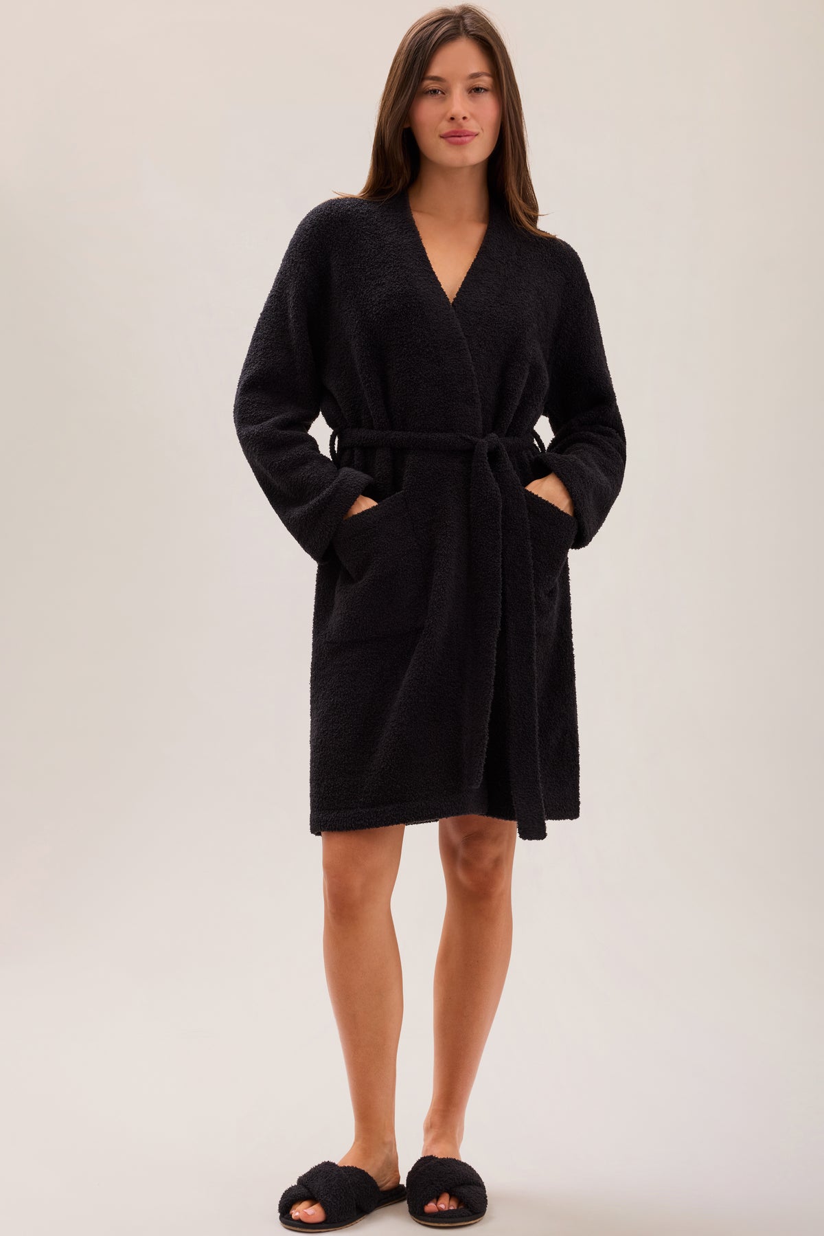 Barefoot Dreams Cozychic Solid Robe, Black