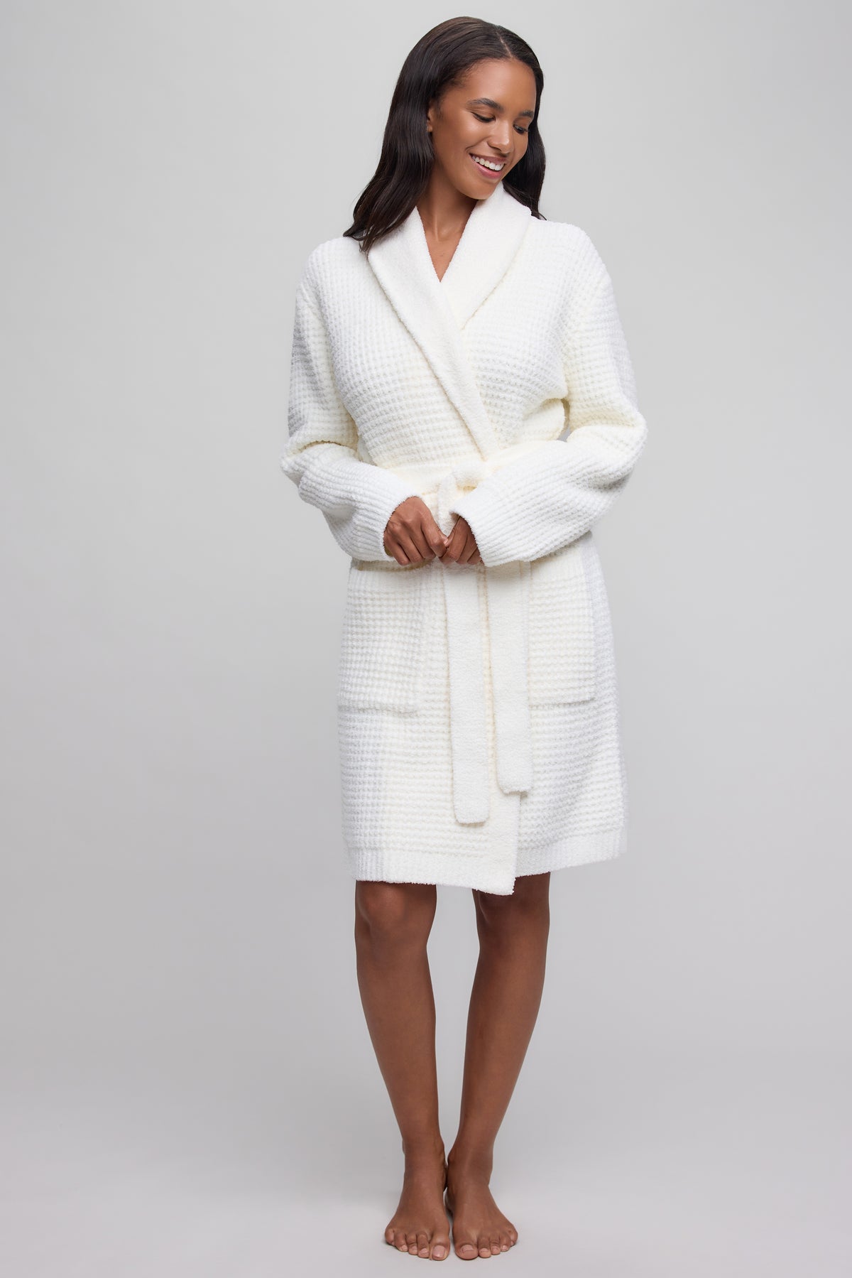 Barefoot Dreams Cozychic Waffle Robe, Pearl
