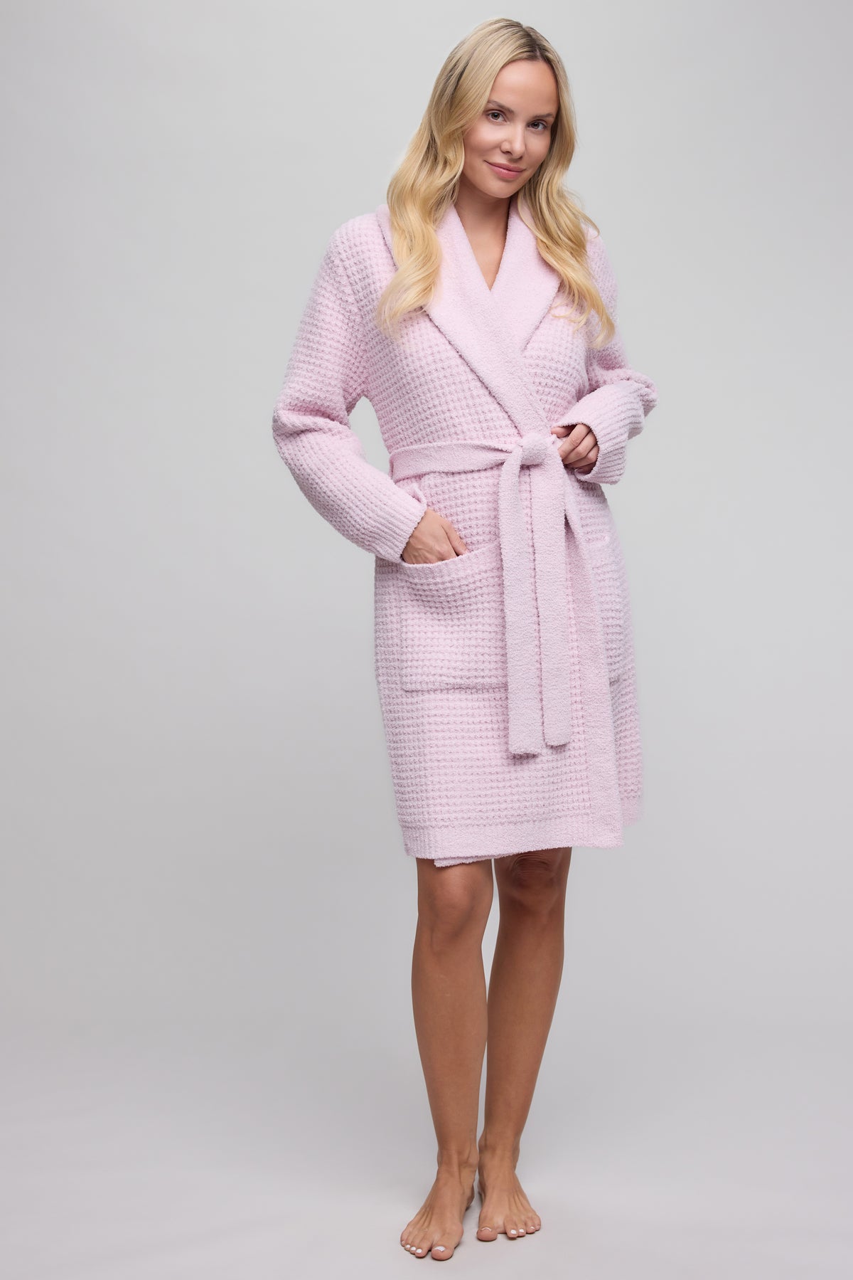 Barefoot Dreams Cozychic Waffle Robe, Petal
