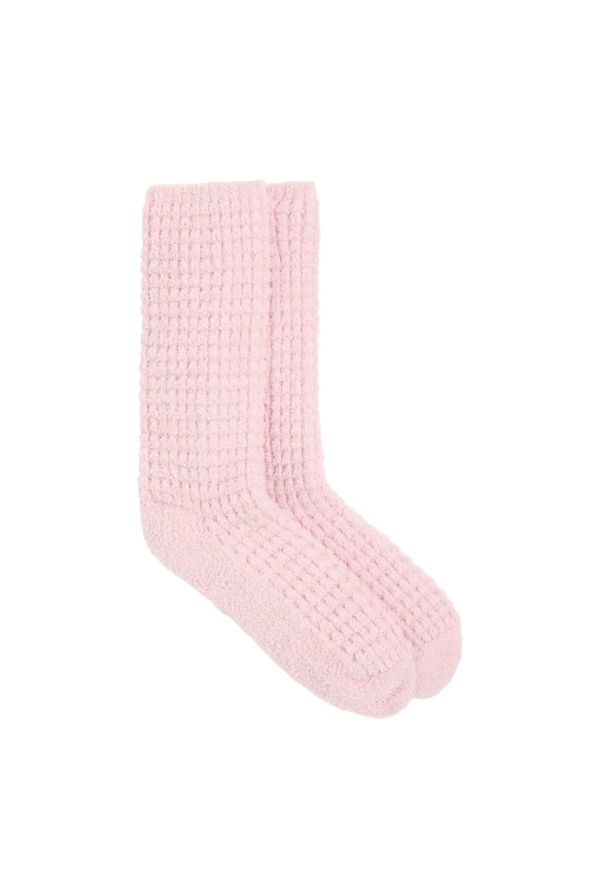Barefoot Dreams Cozychic Waffle Socks, Petal