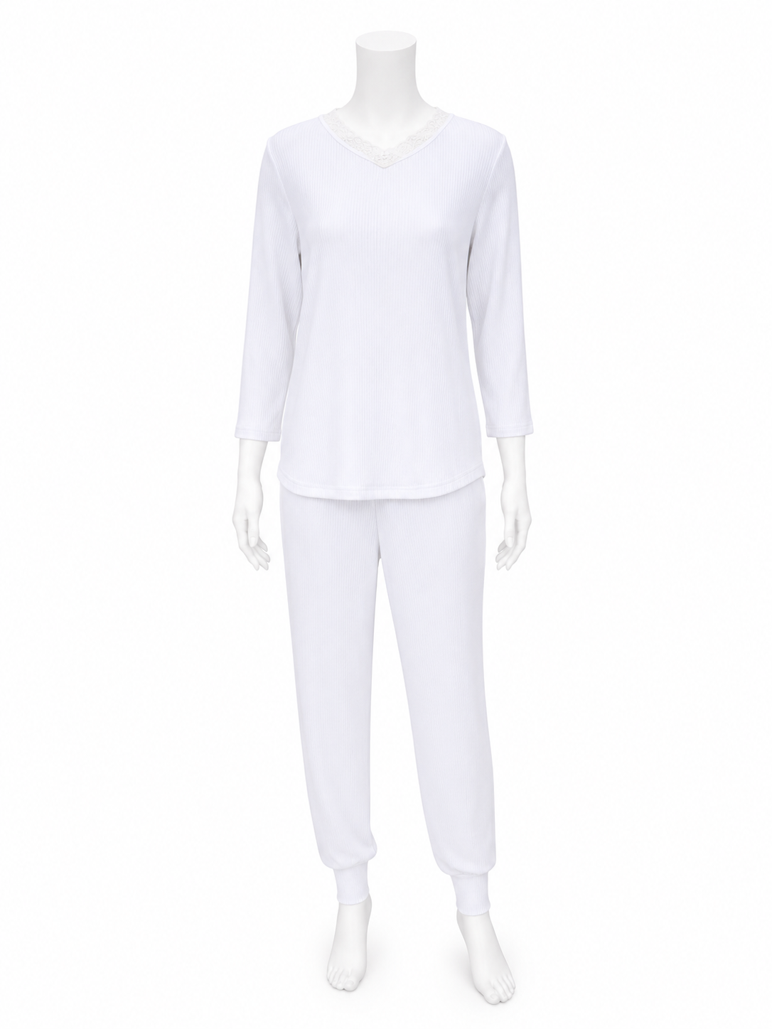 V3 Rosie Pajamas Ribbed, White