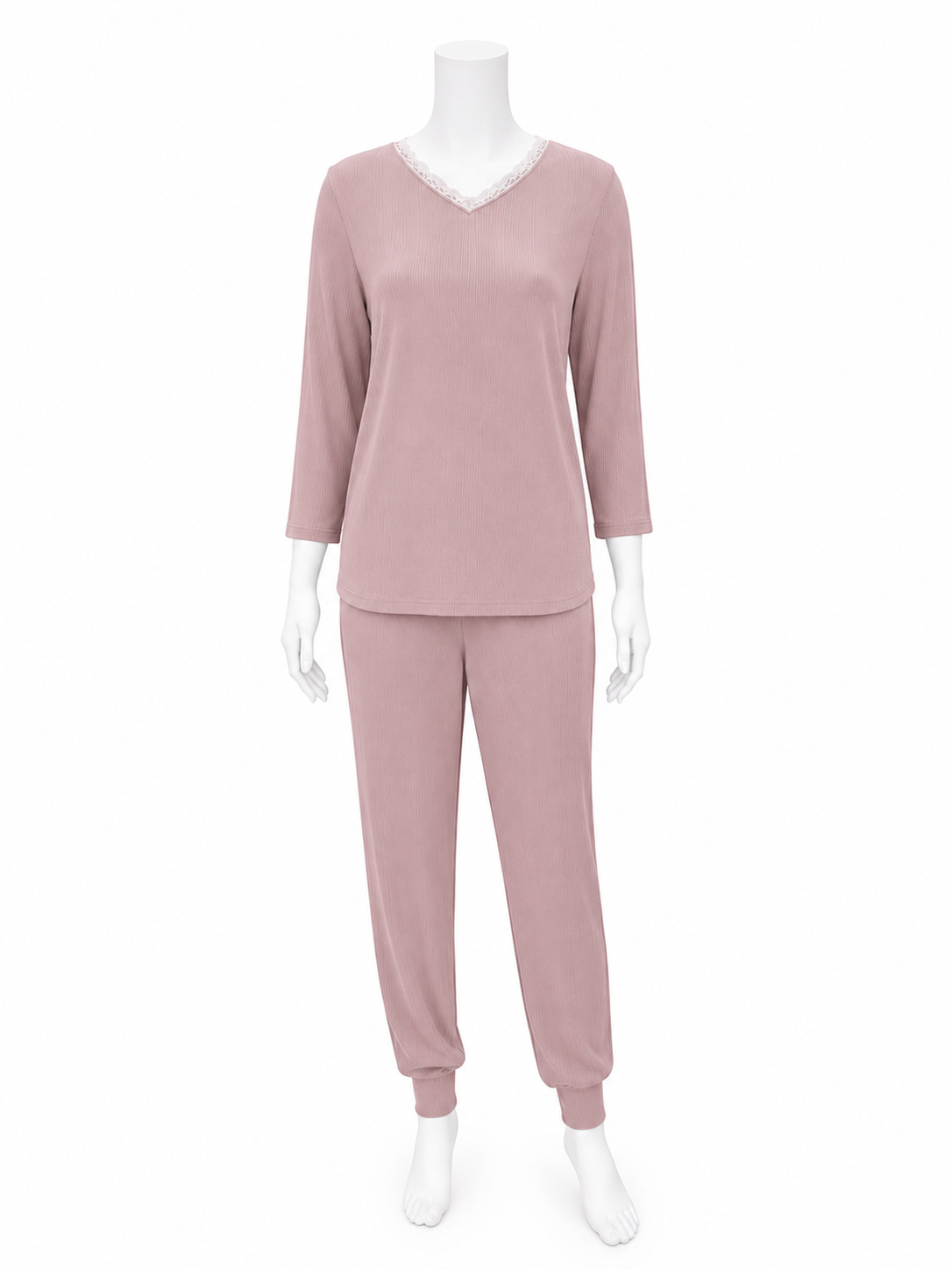 V3 Rosie Pajamas Ribbed, Rose Powder