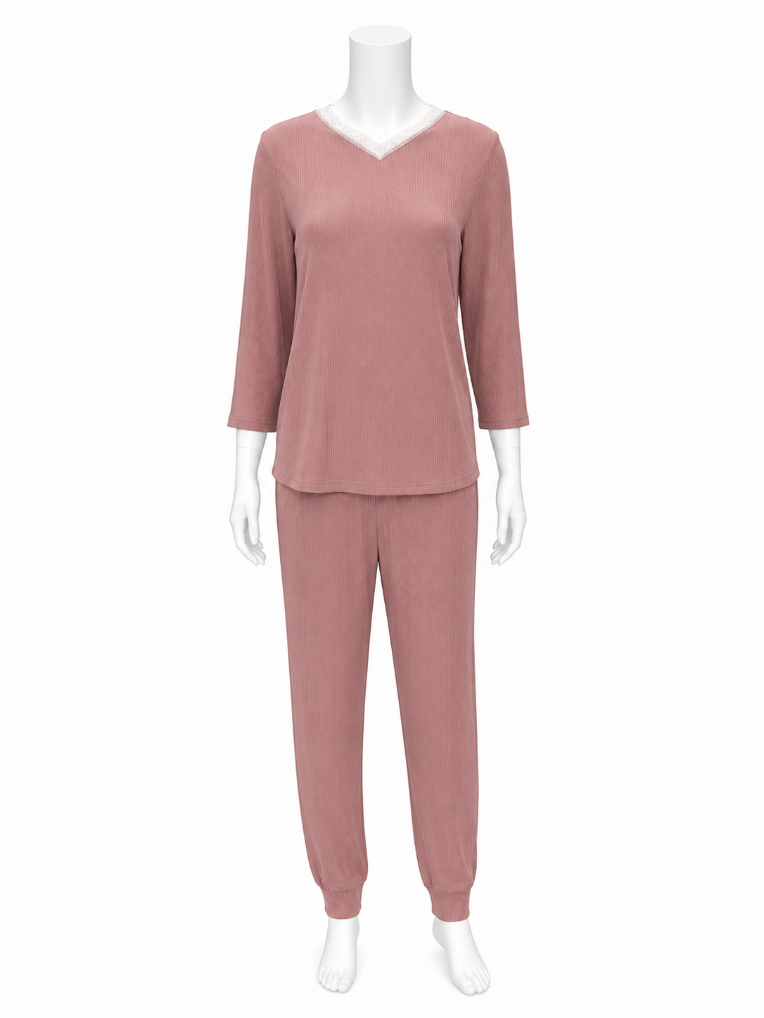 V3 Rosie Pajamas Ribbed, Antique Rose