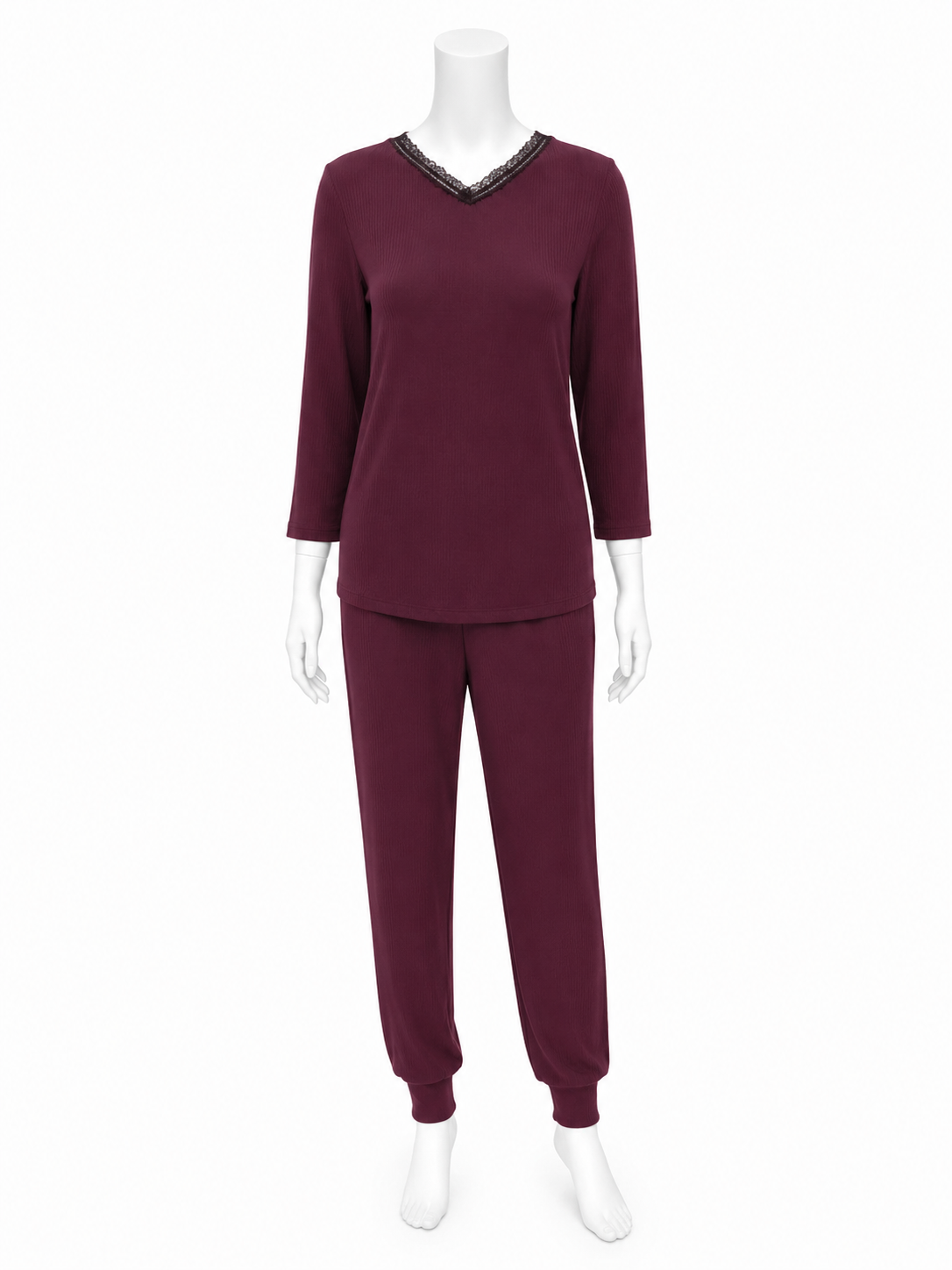 V3 Rosie Pajamas Ribbed, Merlot
