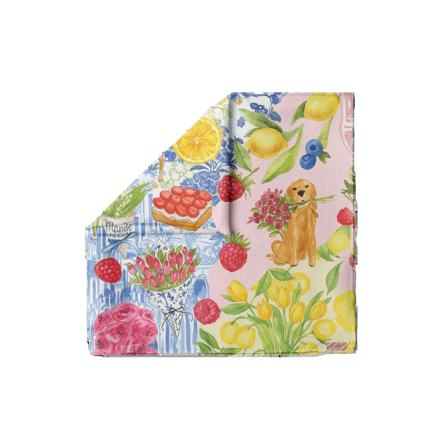 TUK Head Scarf Square, Fleur & Citrons