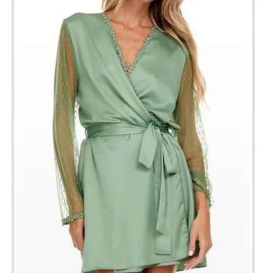 Flora Nikrooz Showstopper Chemise 8060, Forest Green